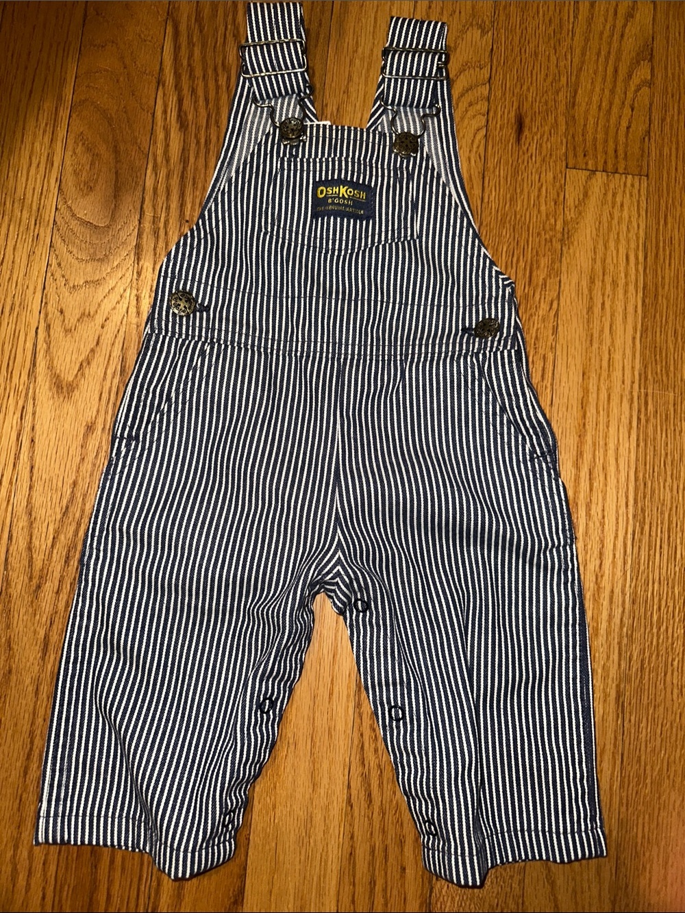 OshKosh B'gosh Blue & White Pinstripe Overalls